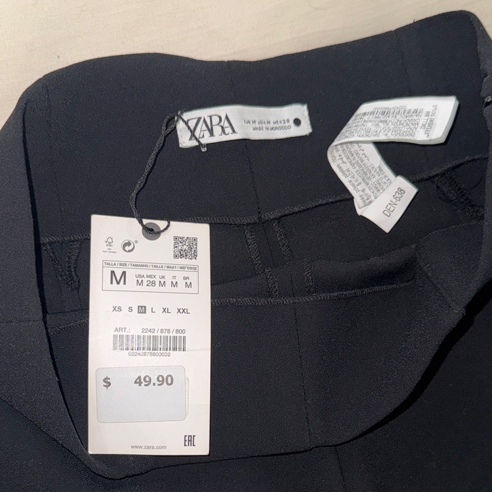 Zara Black Wide-Leg Pants - comes to shins